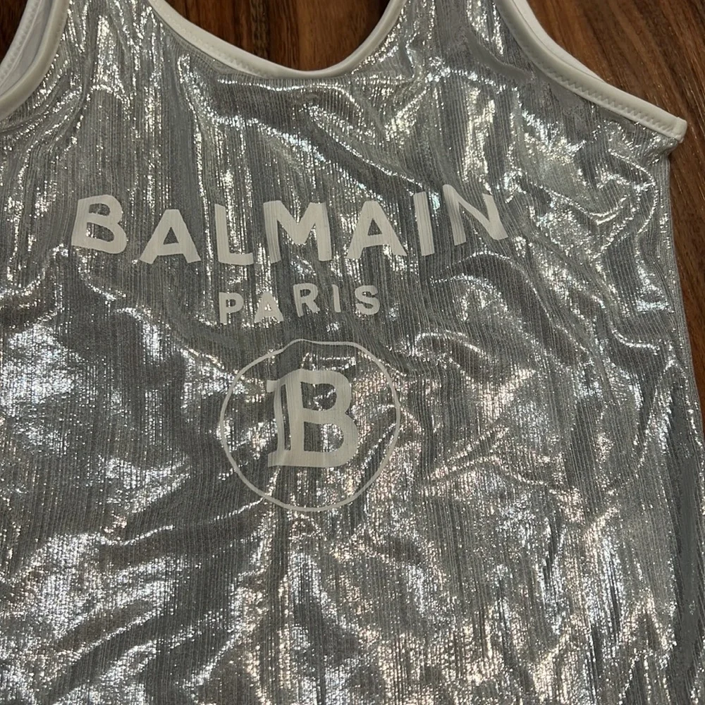 Balmain Silver One Piece With Logo